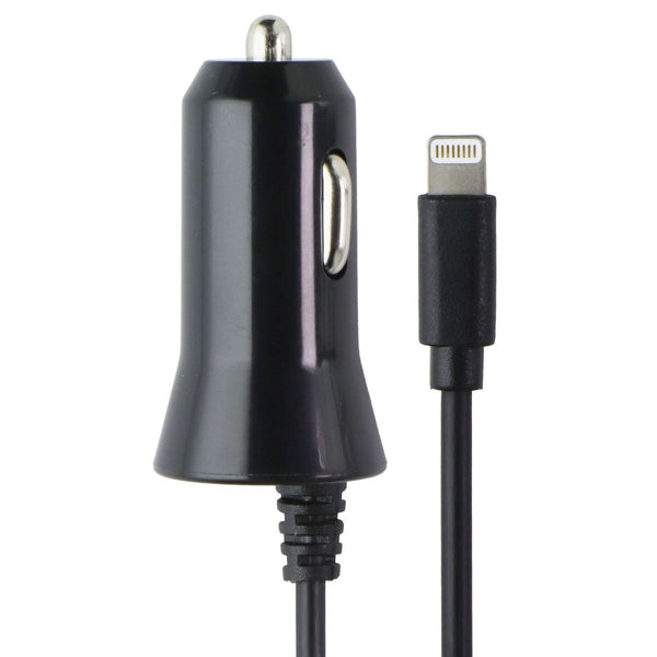 XQISIT (4.8A) Dual Car Charger with Lightning 8-Pin & USB Port - Black