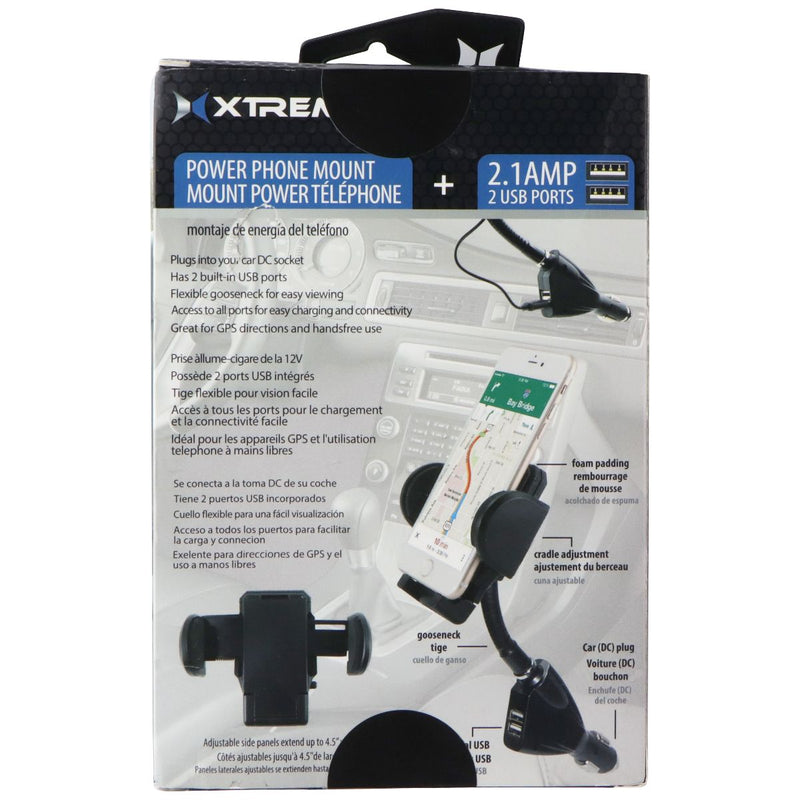 XTREME Power Phone Mount for Car DC Sockets - 2.1 Amp / Dual USB (XPM5-0103)