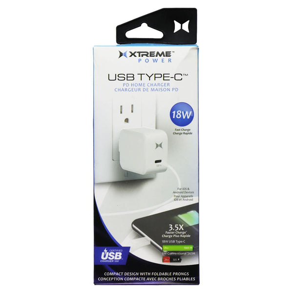 Xtreme 18W Power USB Type-C PD Home Charger - White