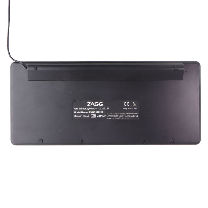 ZAGG Full Size Wired Keyboard w/USB-C Cable for Windows/PC/Laptop - UK ENGLISH
