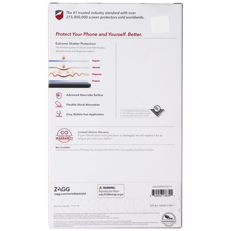ZAGG InvisibleShield (GlassFusion+) Hybrid Glass Screen for Galaxy (S21+) 5G