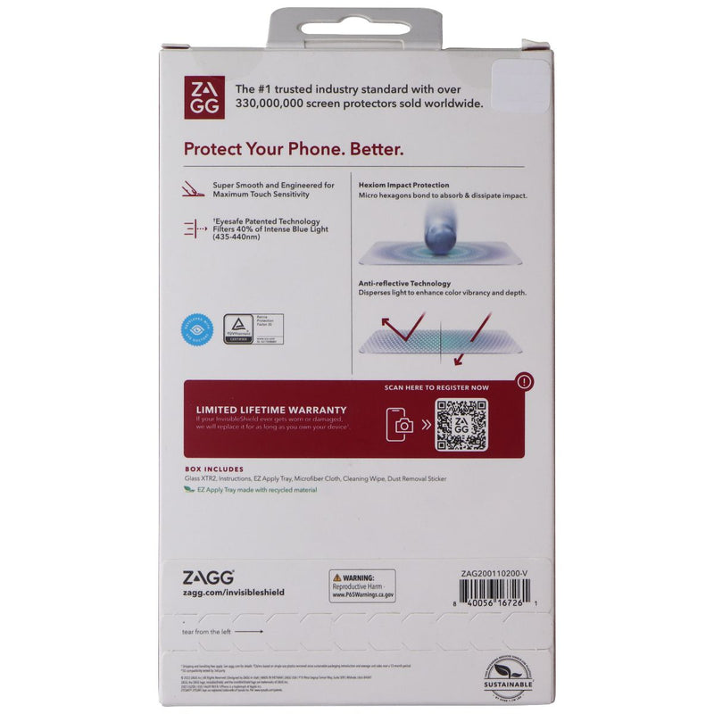 ZAGG InvisibleShield (Glass XTR2) Protector for iPhone 14 / iPhone 13 / 13 Pro