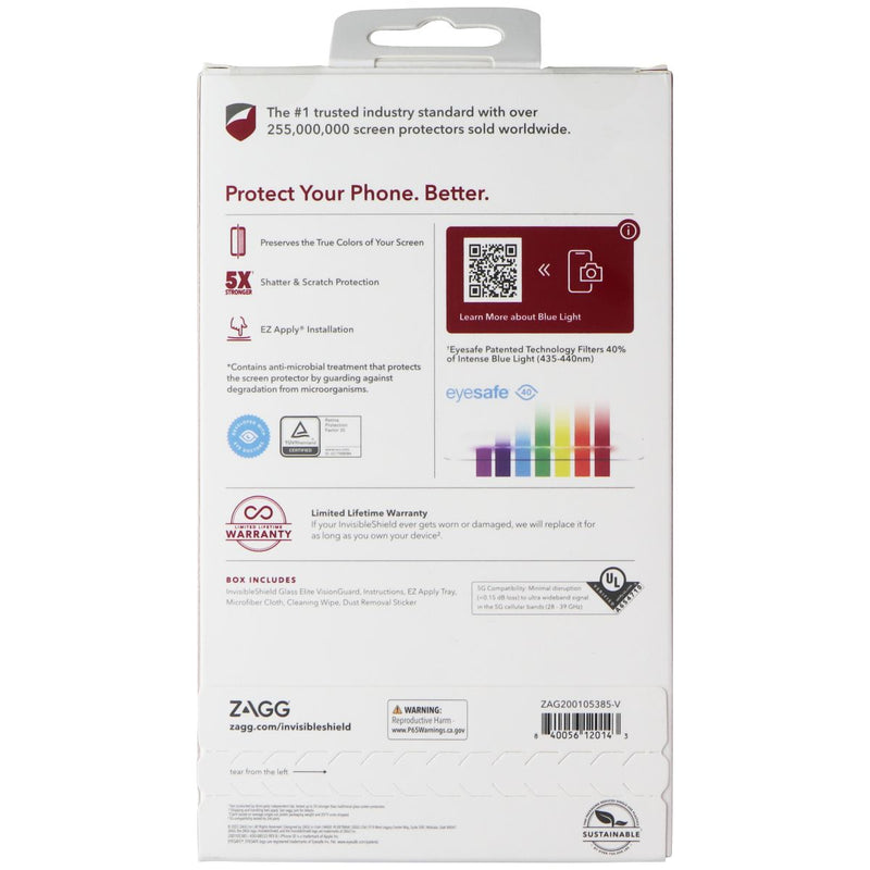 ZAGG Glass Elite VisionGuard for Apple iPhone SE (3RD/2ND Gen)/8/7/6s/6