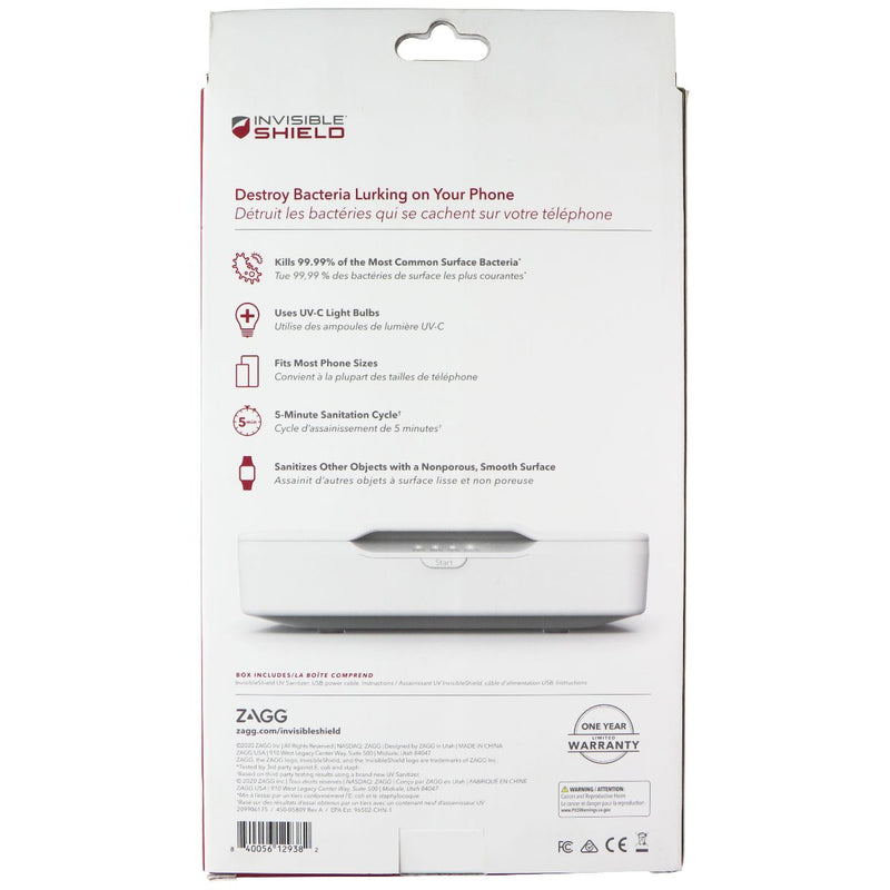 ZAGG Invisible Shield UV Sanitizer for Smartphones - White