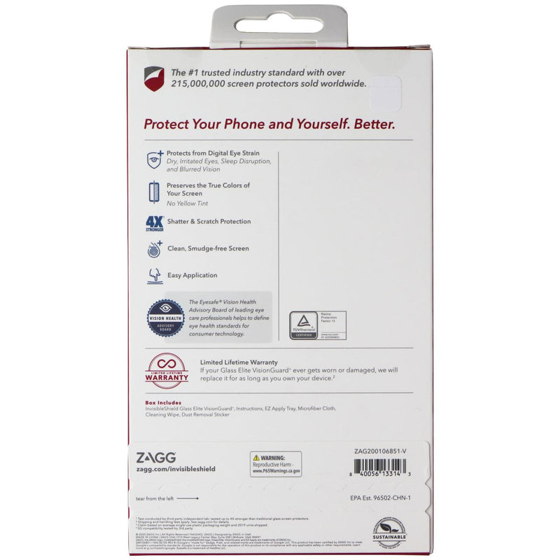 ZAGG (Glass Elite VisionGuard+) Screen Protector for Google Pixel 5 - Clear