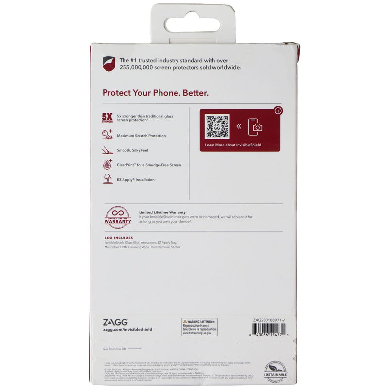 ZAGG InvisibleShield (Glass Elite) Screen Protector for Google Pixel 6 - Clear