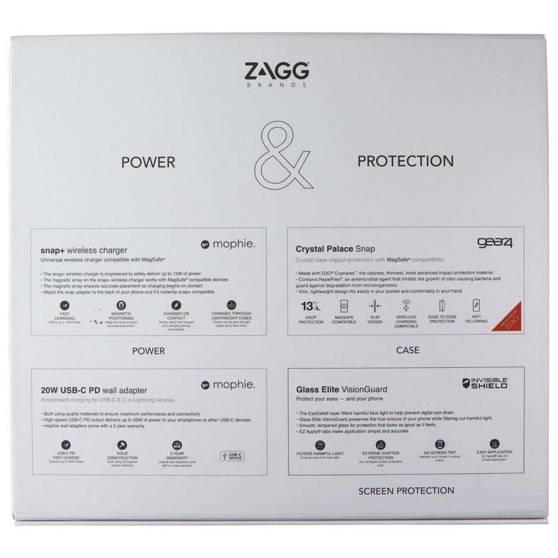 ZAGG Smart Bundle for iPhone 13 with Case, Glass, & Chargers (AUS Plug)
