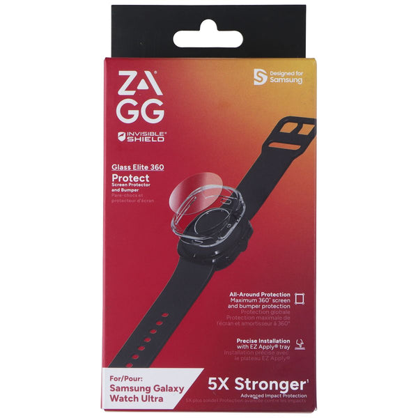 ZAGG Glass Elite 360 Screen Protector and Bumper for Galaxy Watch Ultra - Clear