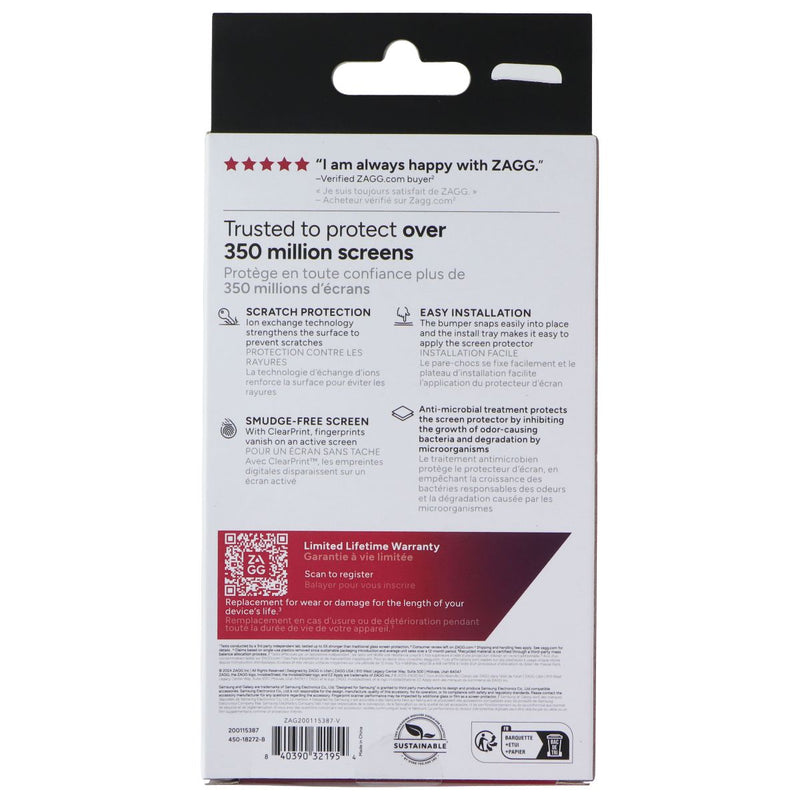 ZAGG Glass Elite 360 Screen Protector and Bumper for Galaxy Watch Ultra - Clear