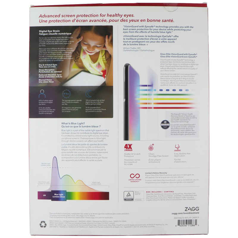 ZAGG (Glass Elite Visionguard) Screen Protector for iPad 10.2in 7th Gen