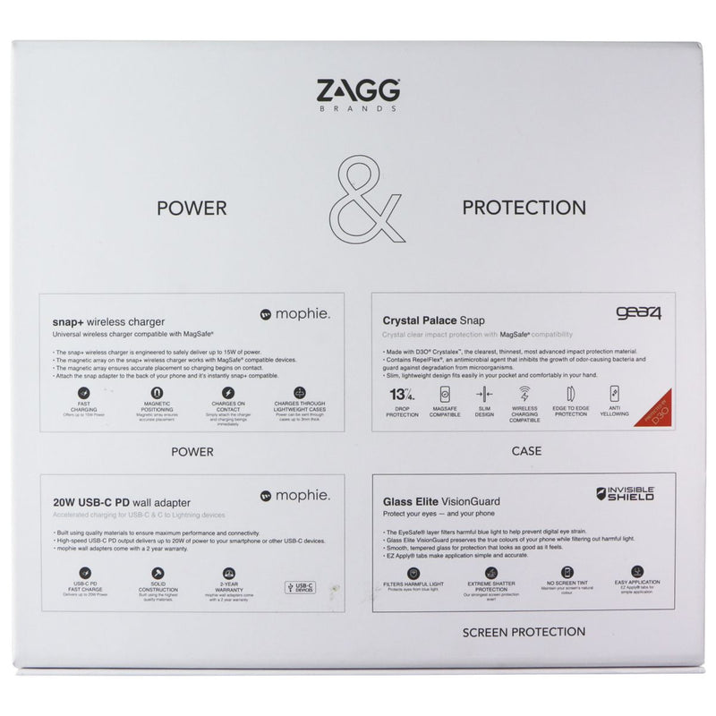 ZAGG Smart Bundle for iPhone 13 Pro Max w/ Case, Glass, & Chargers (AUS Plug)