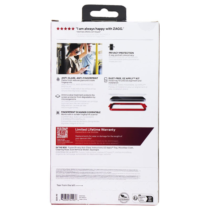 ZAGG Fusion Privacy Anti-Glare Series Screen Protector for Galaxy S25+