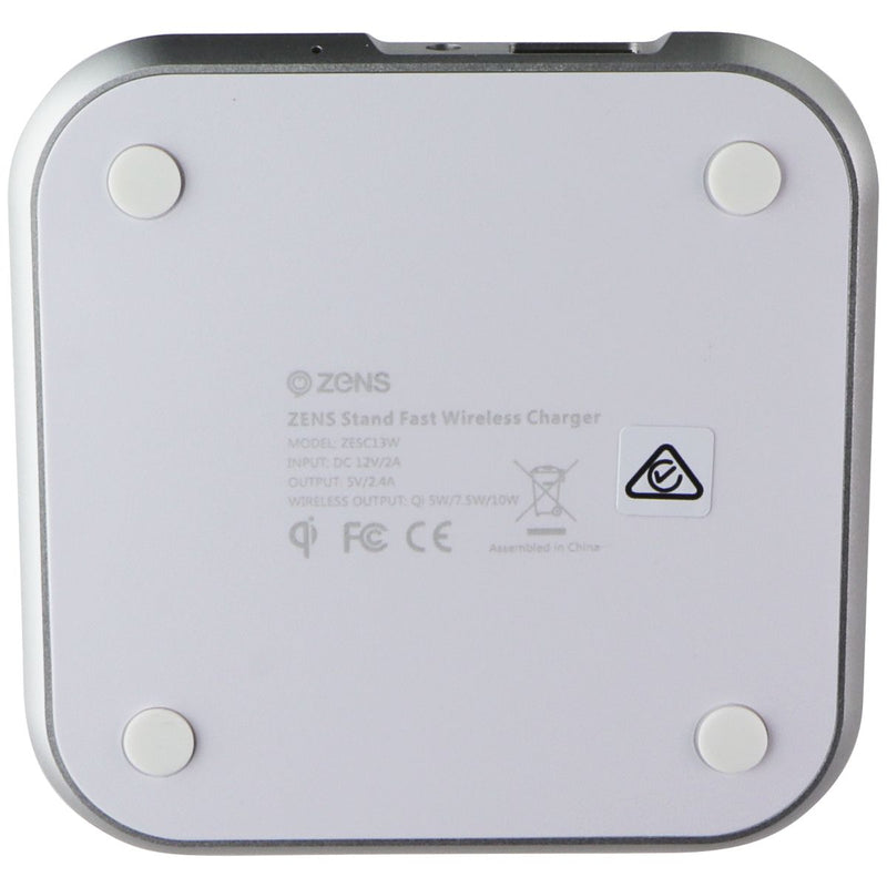 Zens Aluminium Stand Wireless 10W Qi Fast Charger - White (AU PLUG)