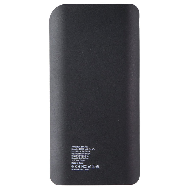 ZGEAR 20,000mAh High Capacity USB & USB-C Power Bank with LCD Display - Black