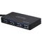 ZGear Connect Four Port USB 3.0 Data Hub - Black