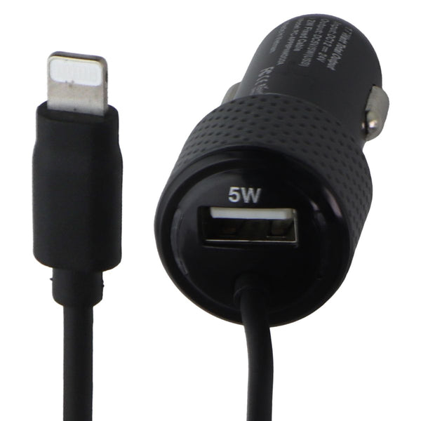 ZGEAR Coiled Car Charger with 8-Pin Lightning Connector & USB Port - Black