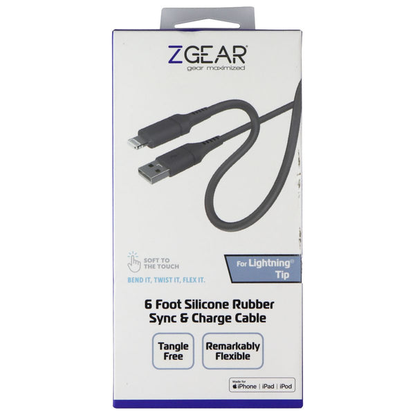 ZGEAR 6FT Silicone USB-A to Lightning 8-pin Cable - Gray