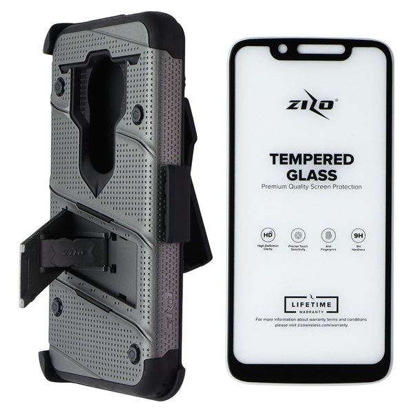 ZIZO Bolt Series Case and Holster for Motorola Moto G7 Play - Gray/Black