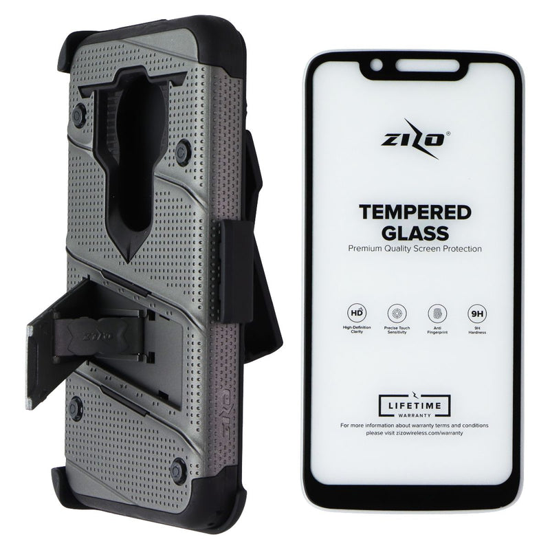 ZIZO Bolt Series Case and Holster for Motorola Moto G7 Play - Gray/Black