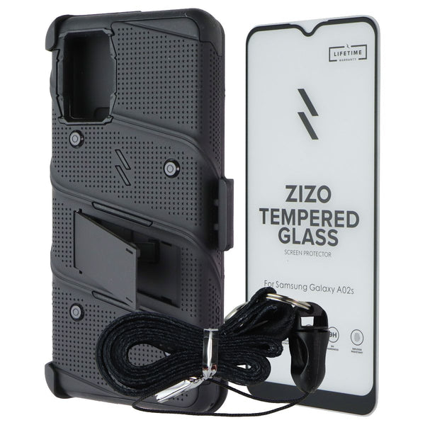 ZIZO Bolt Series Case / Holster / Glass for Samsung Galaxy A02s - Black