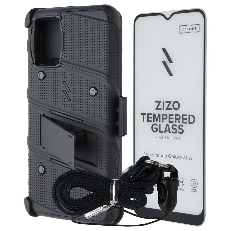 ZIZO Bolt Series Case / Holster / Glass for Samsung Galaxy A02s - Black
