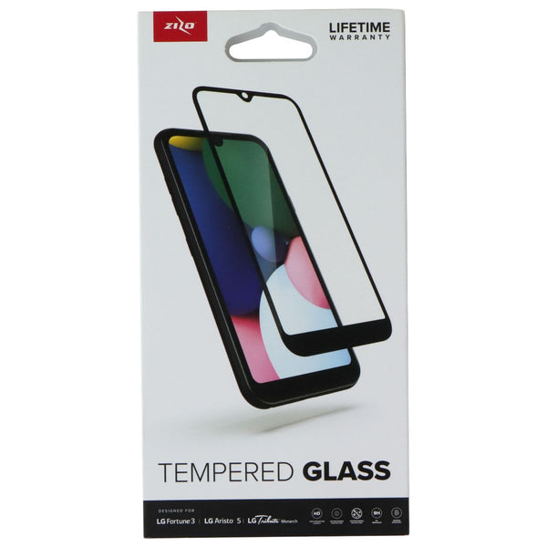 Zizo Tempered Glass for LG Fortune 3/Aristo 5/Tribute Monarch - Clear/Black