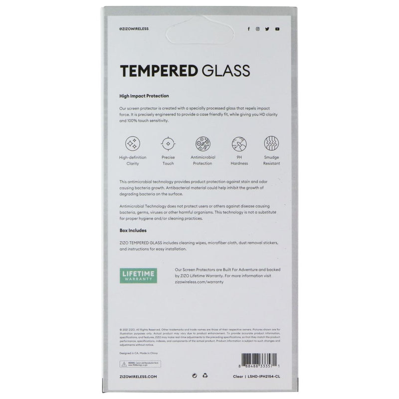 ZIZO Tempered Glass Screen Protector for Apple iPhone 13 Mini - Clear