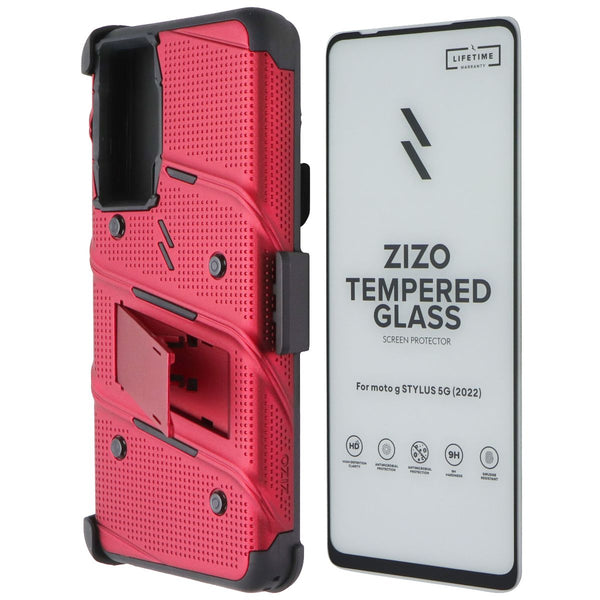 Zizo Bolt Series Case and Holster for Motorola Moto G Stylus 5G (2022) - Red