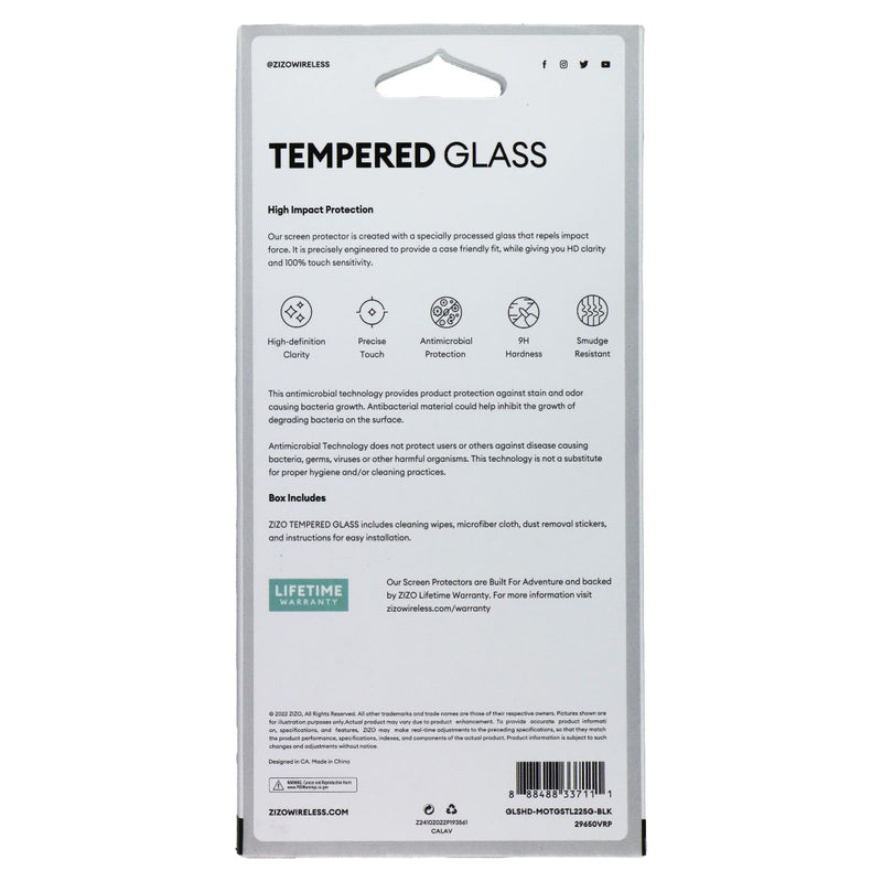 ZIZO Tempered Glass Screen Protector for moto g Stylus 5G (2022) - Black Trim