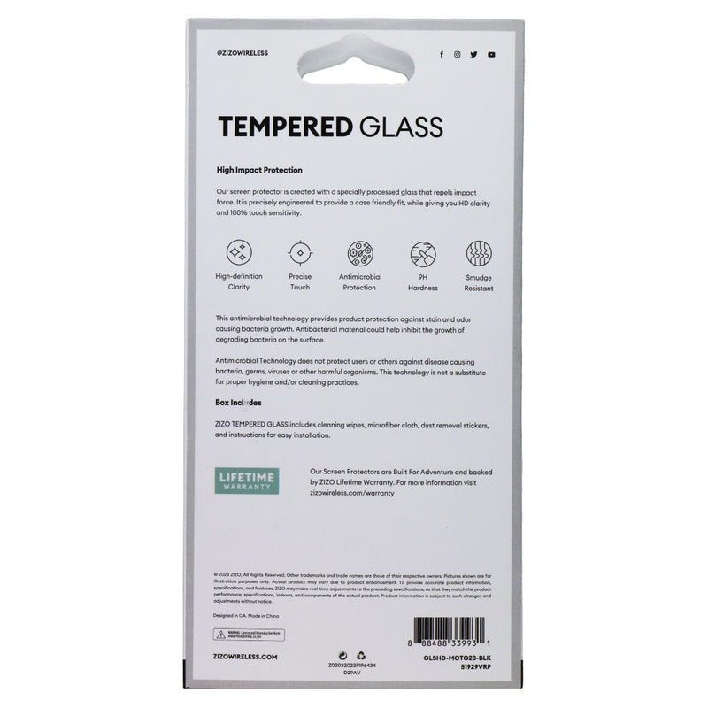 ZIZO Tempered Glass Screen Protector for moto g 5G (2023) - Clear / Black Trim