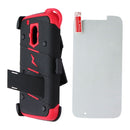ZIZO Bolt Series Case / Holster / Glass for Motorola Moto G4 Play - Black/Red