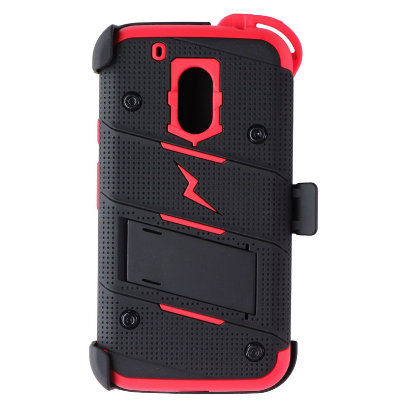 ZIZO Bolt Series Case / Holster / Glass for Motorola Moto G4 Play - Black/Red