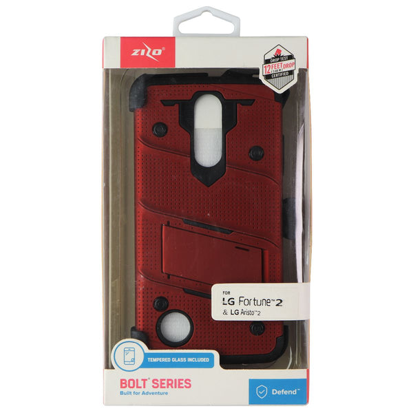 Zizo Bolt Series Case and Holster for LG Fortune 2 / Aristo 2 - Red