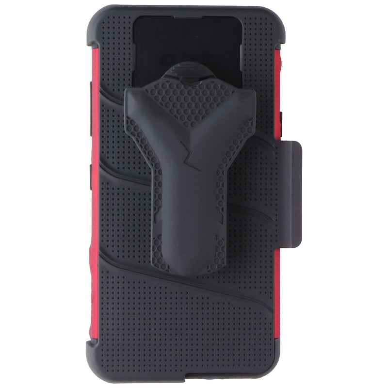 Zizo Bolt Series Case / Glass / Holster for LG Fortune 3/LG Aristo 5 - Red/Black