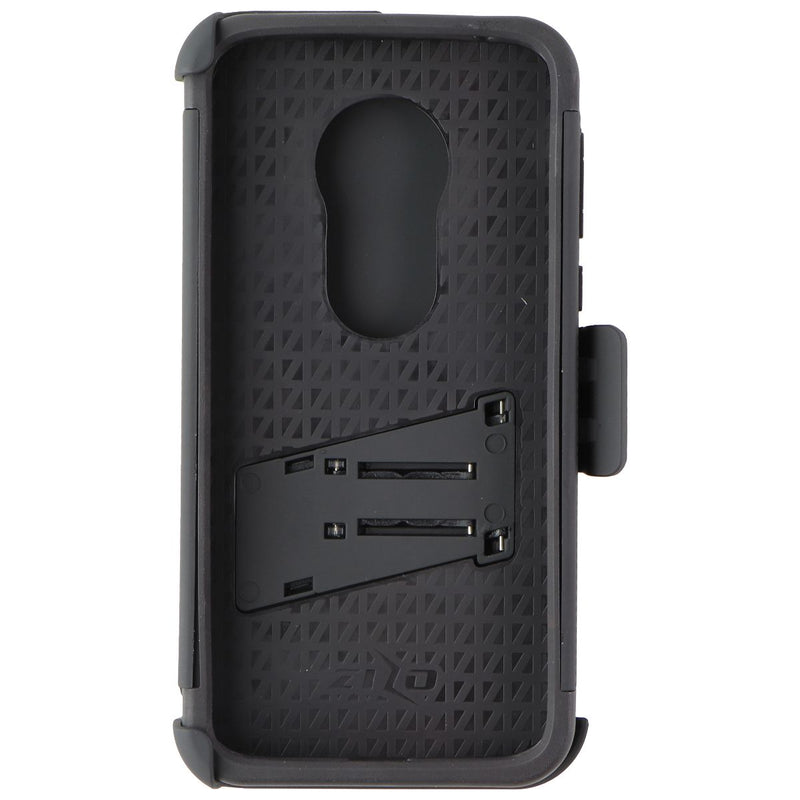 Zizo Bolt Series Case & Holster with Tempered Glass for Moto G7 Play - Black