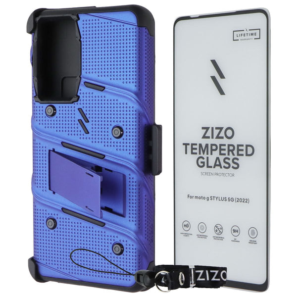 Zizo Bolt Series Case and Holster for Motorola Moto G Stylus 5G (2022) - Blue