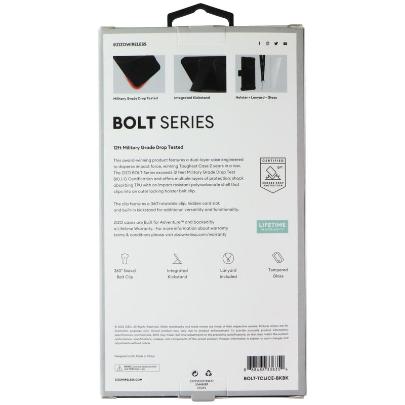 ZIZO Bolt Series Case / Screen / Holster for TCL Ion Z - Black