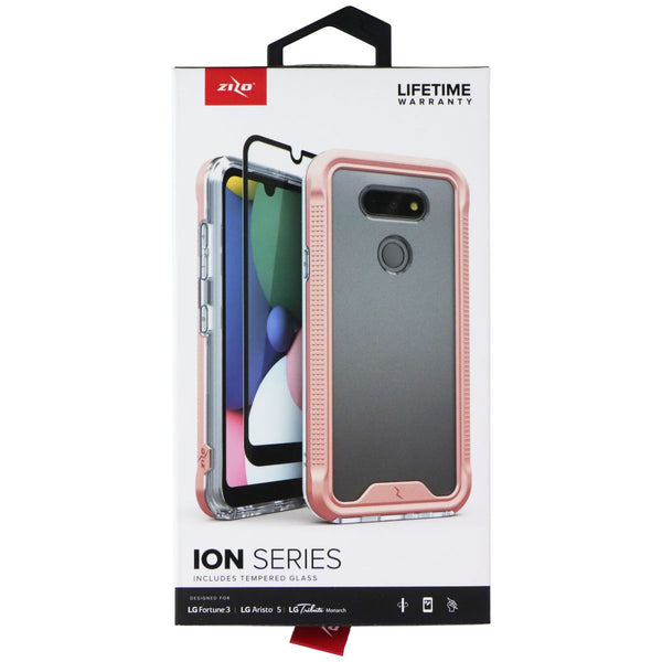 ZIZO Ion Series Case w/Glass for LG Fortune 3/Aristo 5/Tribute Monarch - Pink