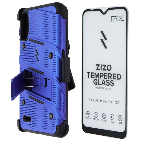 Zizo Bolt Series Case and Holster for LG Fortune 4 / LG K22 - Blue