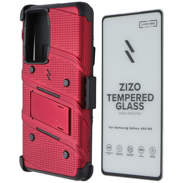 Zizo Bolt Series Case and Holster for Samsung Galaxy A53 5G - Red/Black