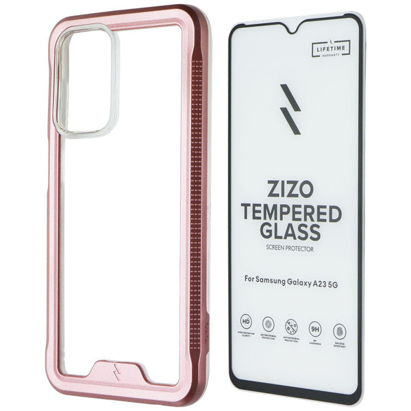 ZIZO Ion Series Case and Glass for Samsung Galaxy A23 (5G) - Rose Gold / Clear