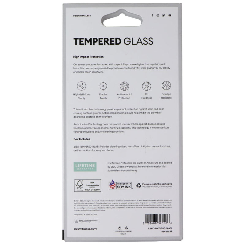 ZIZO Tempered Glass Screen Protector for Motorola Moto G 5G (2024) - Clear