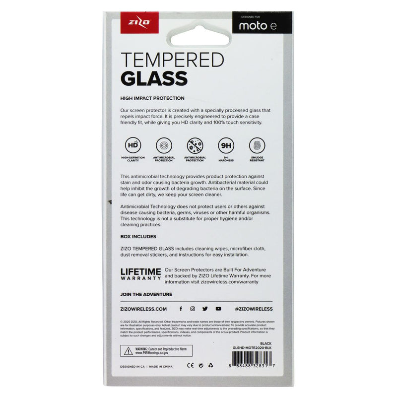 Zizo Tempered Glass Screen Protector for Moto E (2020) Smartphones