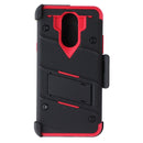 Zizo Bolt Series Case / Glass / Holster for LG Harmony 3/K40/Solo - Black/Red