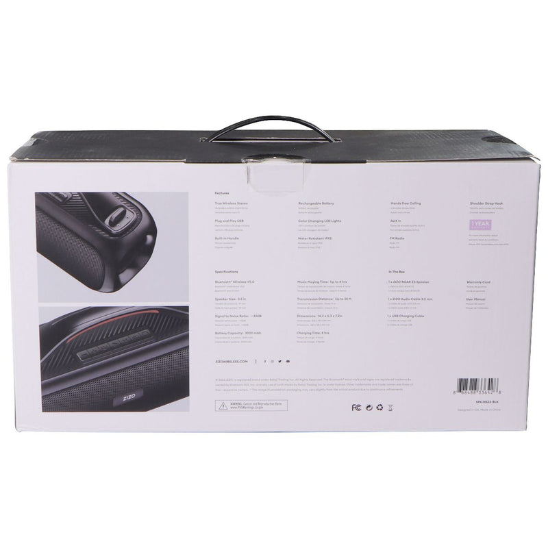 Zizo (40W) Roar Z3 LED (RGB) Portable Wireless Speaker - Black