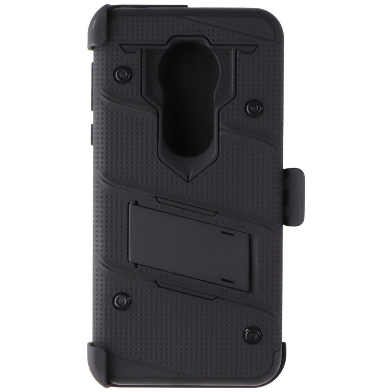 Zizo Bolt Series Case & Holster with Tempered Glass for Moto G7 Power - Black