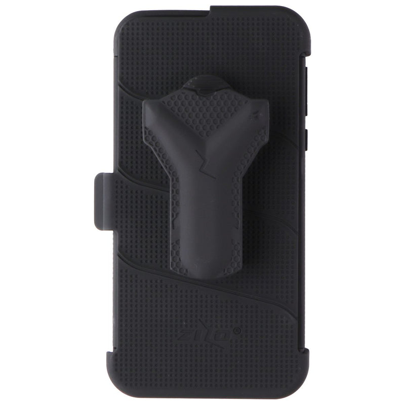 Zizo Bolt Series Case & Holster with Tempered Glass for Moto G7 Power - Black