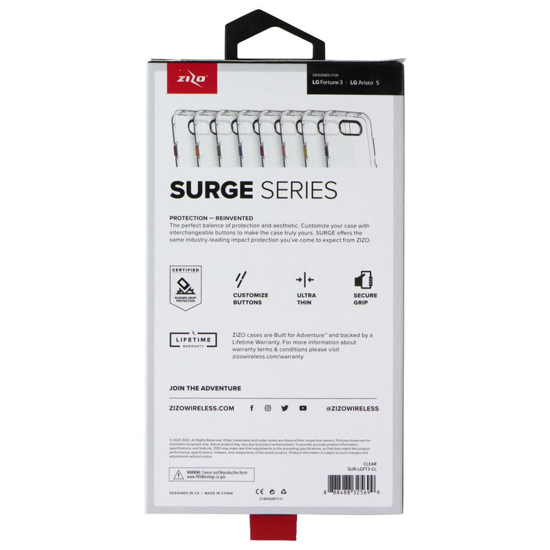 Zizo Surge Series Case for LG Fortune 3 / LG Aristo 5 - Clear