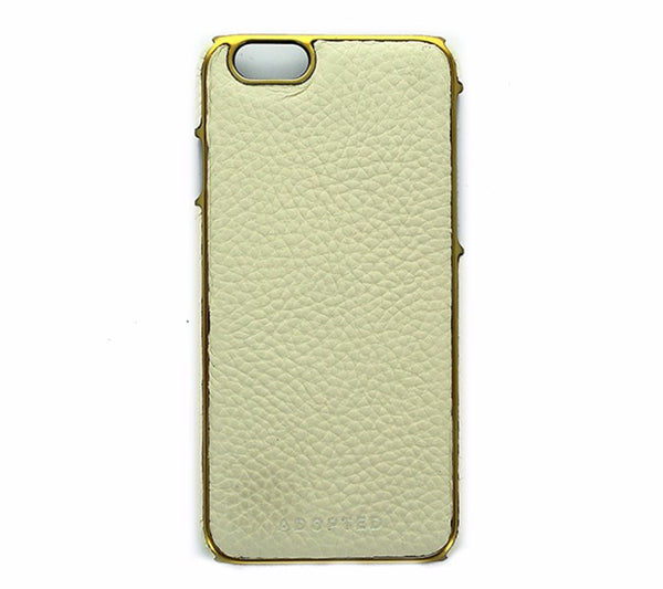 Adopted Leather Wrap Case for Apple iPhone 6 / 6S -  White and Gold