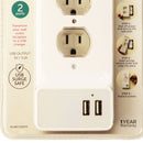 Aluratek AUWCS02FR 3.1 A High Speed Dual USB Charger Outlet With Surge Protector
